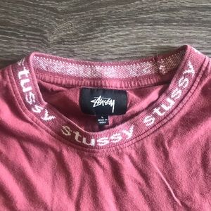 Stussy Long Sleeve Tee with Branded Collar